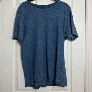 Mens Rag & Bone blue tshirt space dyed athleisure crew neck shirt sz L
